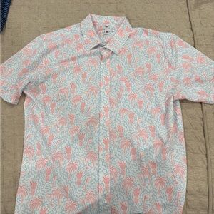 Southern Proper Tropical Pink and Blue Shirt